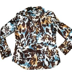 Chico’s Leopard Print Silky Blouse 1